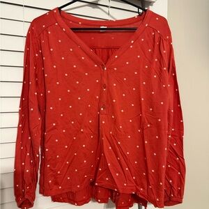 Flamingo Pink Polka Dot Women's Top